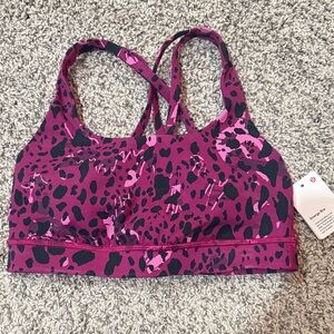 Lululemon Pink and Black Leopard Print Sports Bra